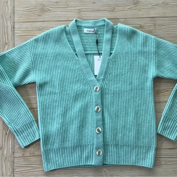 Naadam 100% Cashmere Cut-Out Cardigan | XS (fits like Small) | New With Tags - Picture 6 of 6